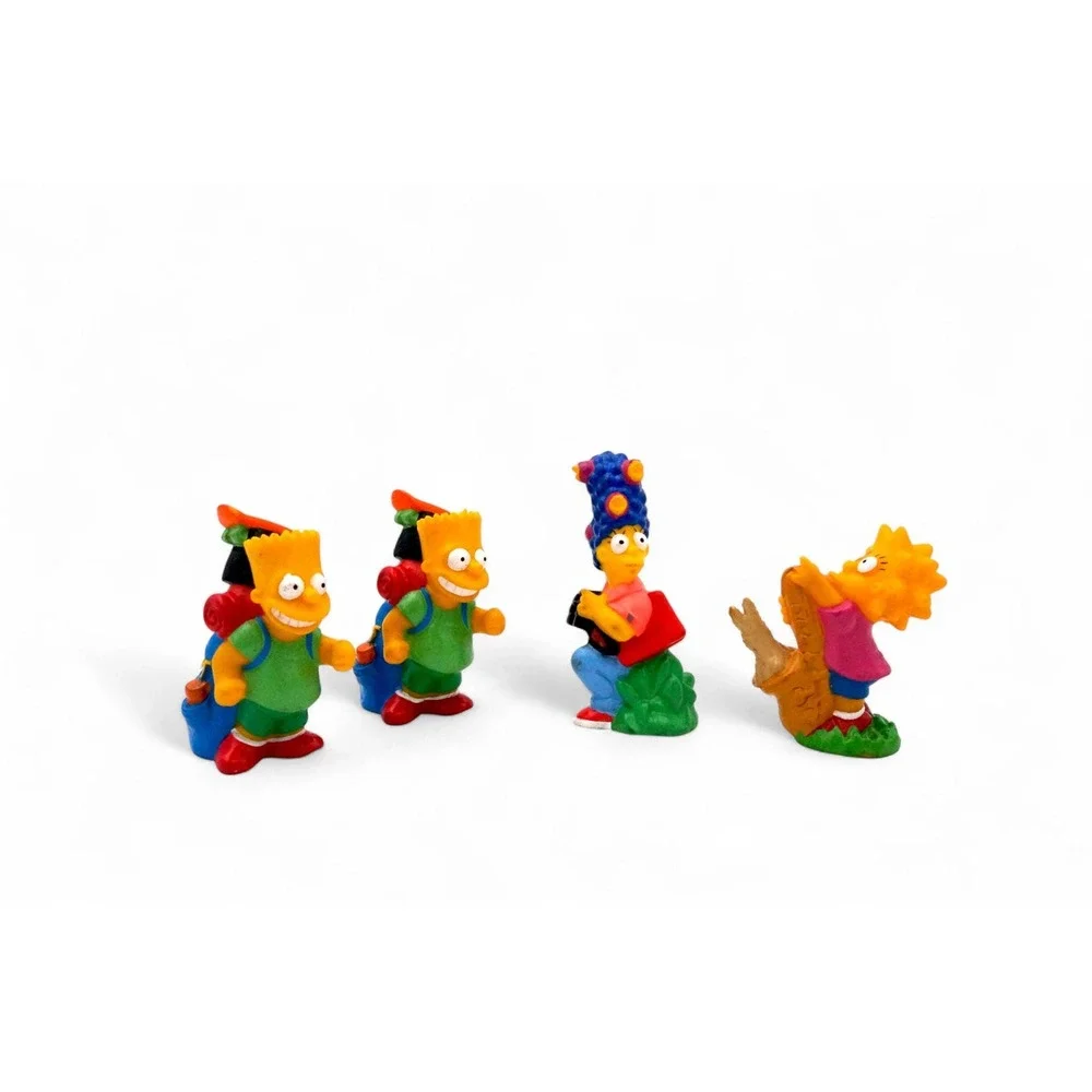 Vtg 1990 Burger King Simpsons Camping PVC Figurine Toy Set‎ Of 4 90s Retro - Picture 3 of 8